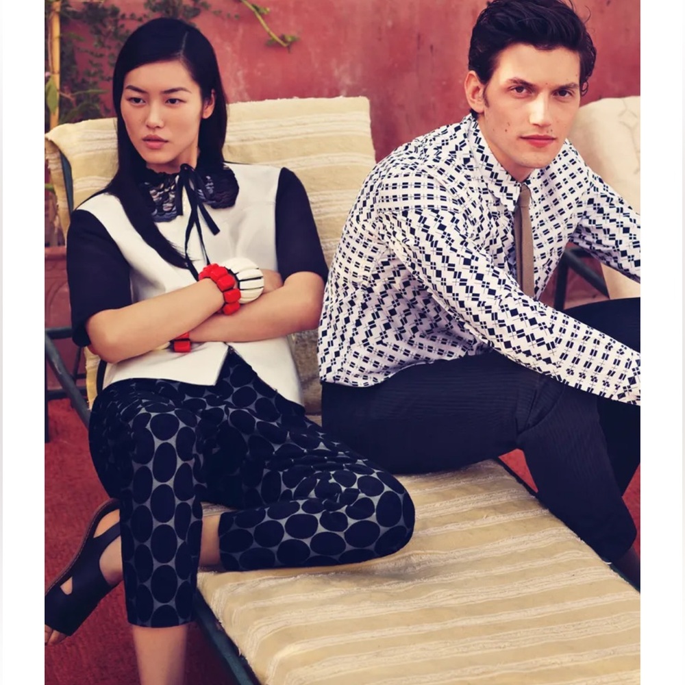 MARNI x H&M Limited Edition Polka Dot Crop Black Pants